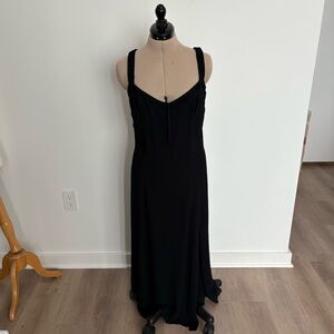 Reformation Womens Dress Size 10 Black Maxi Length Double Lining Slit Whimsigoth